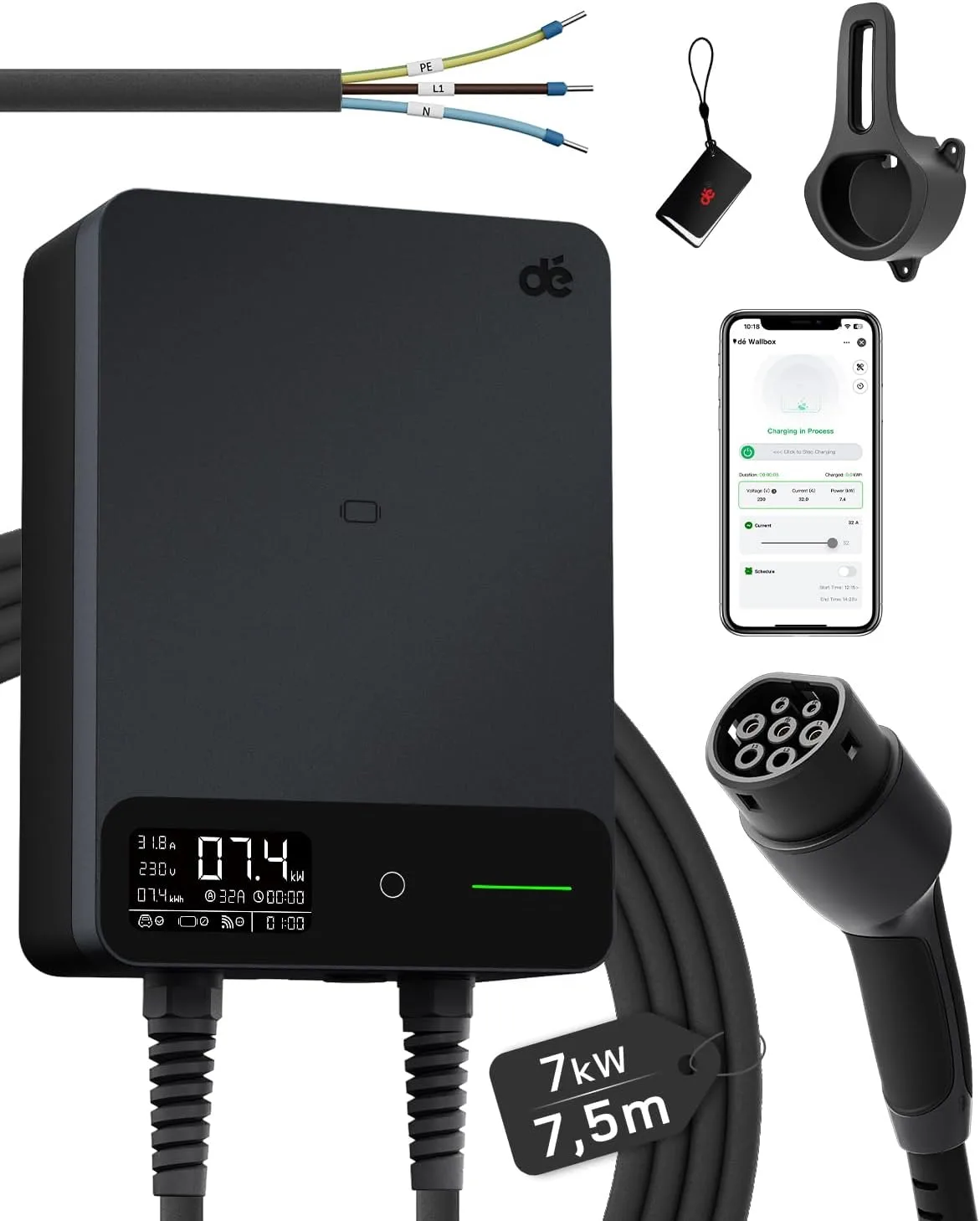 dé Wallbox 7,4 kW con App y RFID